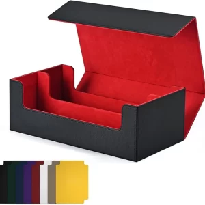 Deck Box con Escaparate Commander,Caja de Almacenamiento para Tarjetas Coleccionables con Capacidad de Doble Funda Adecuadas Para Tcg con 8 Divisores